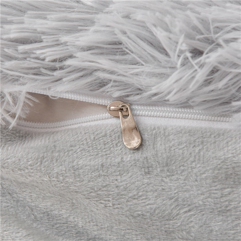 Wholesale Home Hotel Polyester Sabanas Grey Faux Fur Long Plush Fluffy Winter Warm 3PCS Full Queen King Size Bed Comforter Duvet Cover Bedding Set