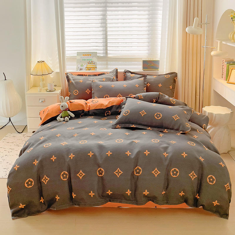 4 Pieces Designer Customized Polyester Home Duvet Cover Sets Bed Sheet Set King Size Bedding Set