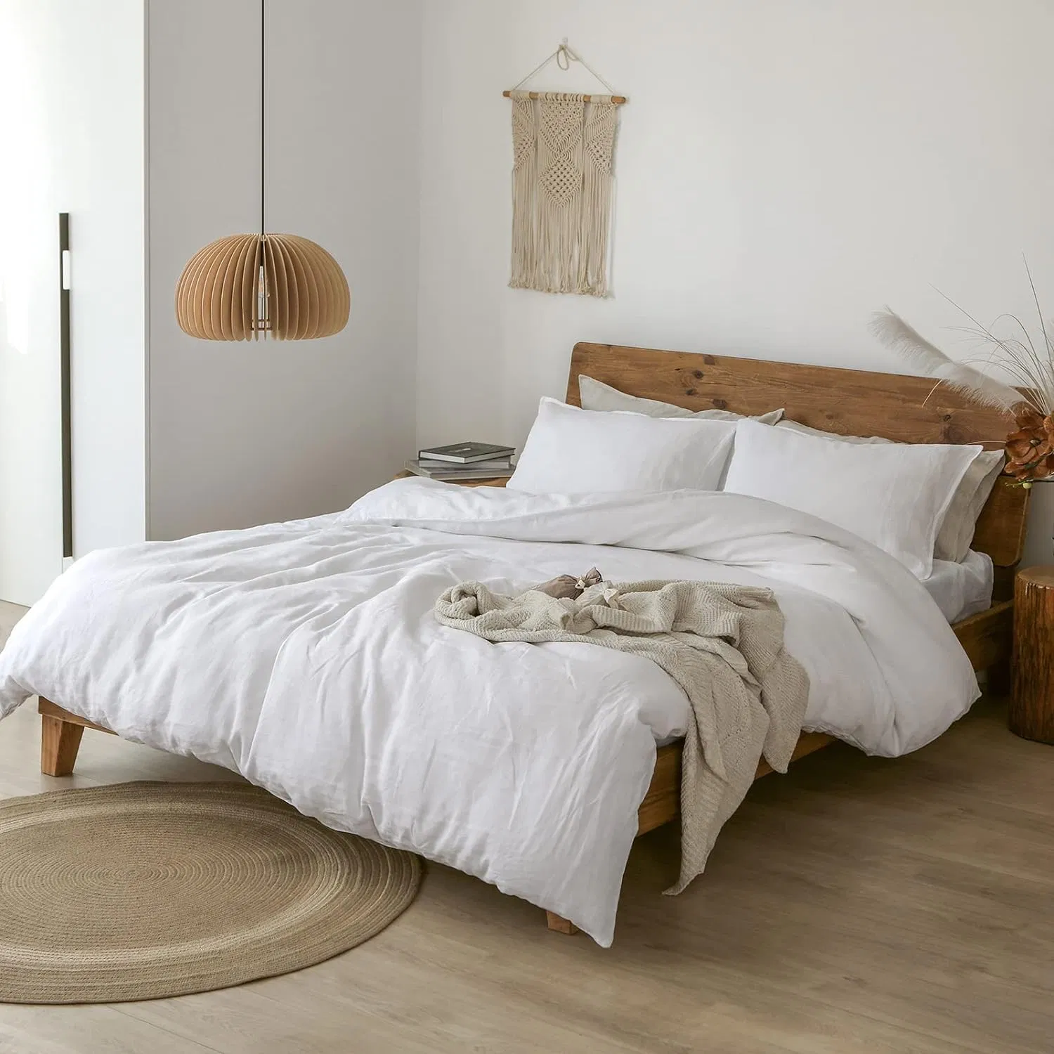 Durable Textured Bedding Linen Duvet Cover Set 3PCS