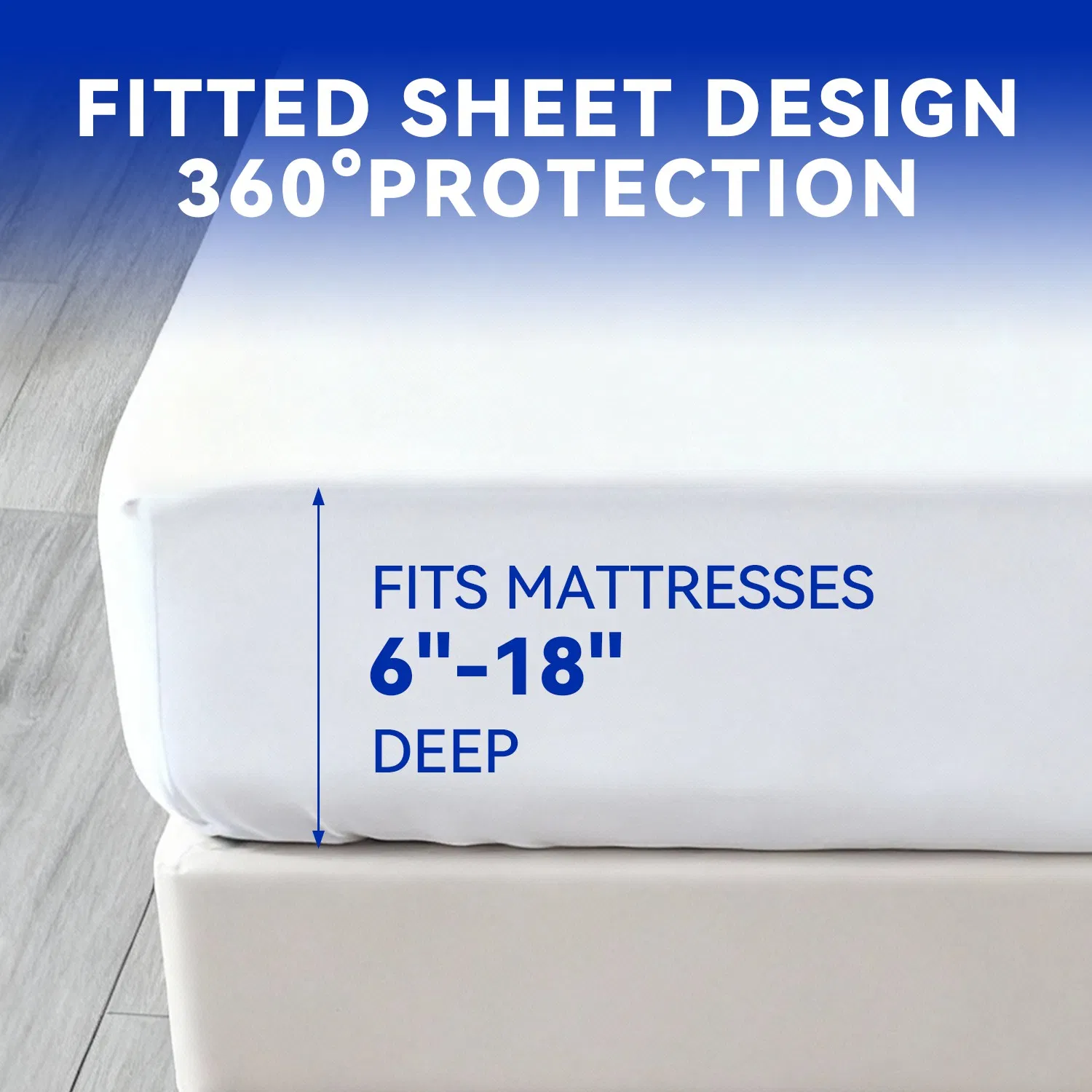Waterproof Mattress Cover Protector- Ultra Soft, Anti-Allergy, Moisture Wicking, Machine Washable-Double (138X190+30cm)