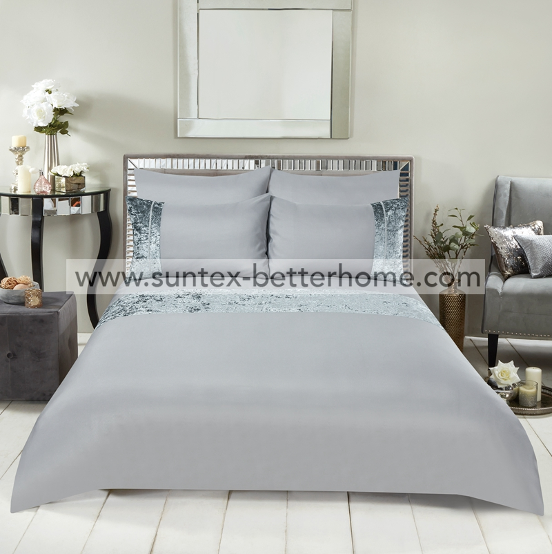 Suntex Velvet Flannel Duvet Cover and Pillow Sham Bedding Set