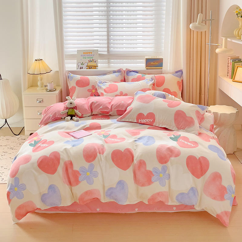 4 Pieces Designer Customized Polyester Home Duvet Cover Sets Bed Sheet Set King Size Bedding Set