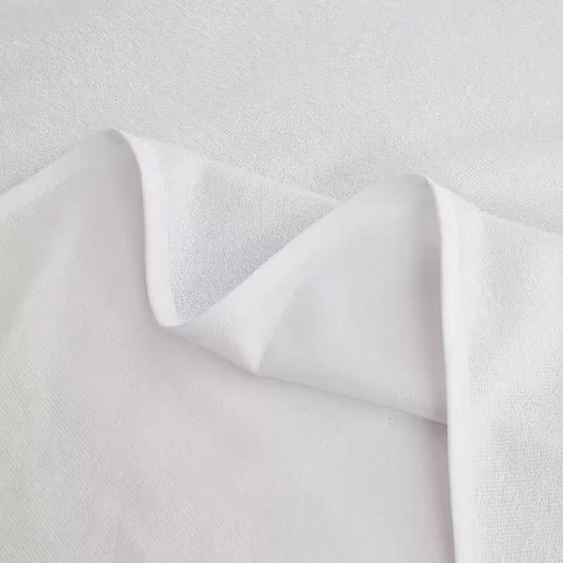 Cotton Terry Laminated with TPU Waterproof Mattress Topper Protector Cover with 4 Corner Elastic Band