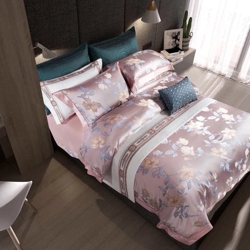 Pink Home Textile Jacquard Duvet Cover