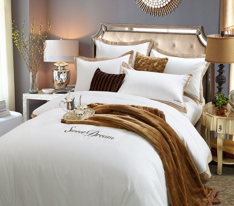 Luxury Hotel Linen Bedding Bed Sheet Set Cotton Duvet Set