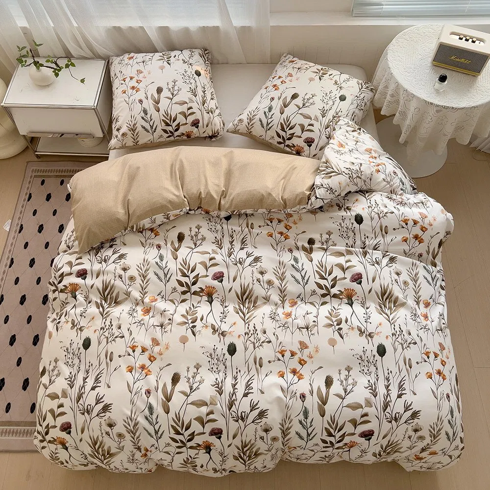 Wholesale 100% Polyester Cotton Feeling Fabric Various Patterns Microfiber Custom Duvet Cover Set Manufacture