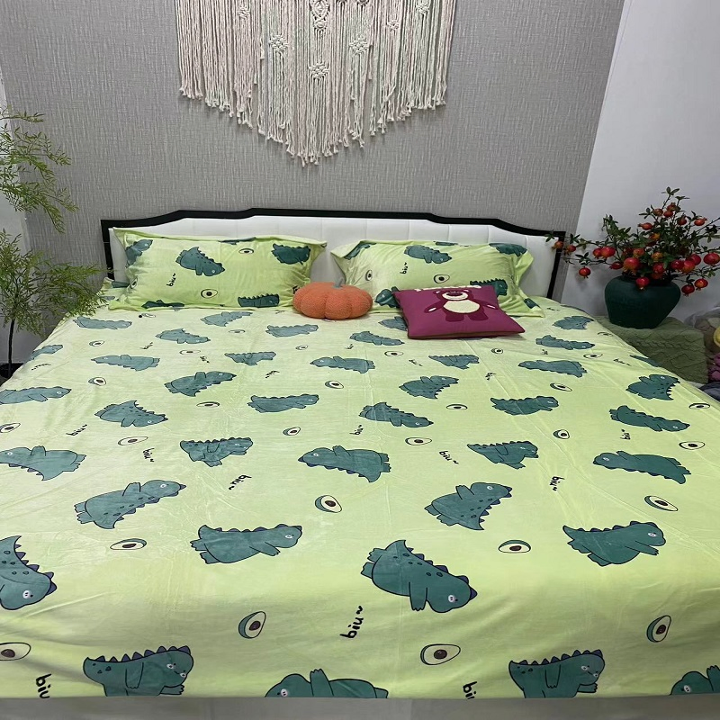 Bedding Set of Wholesale Bed Linen Flannel Polyester Print Hometextile Comforter Duvet