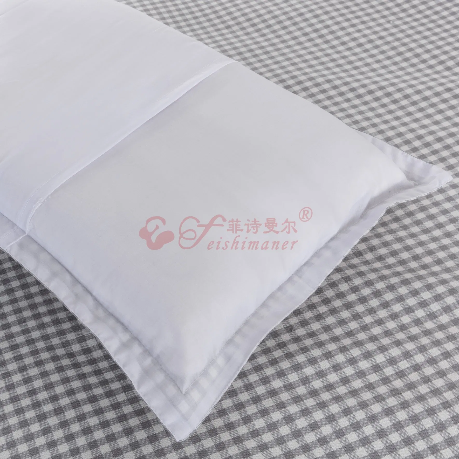 New Arrival Cotton Hemp Breathable Cooling Grey Grid Student Bedding Sheet 3-Piece Set