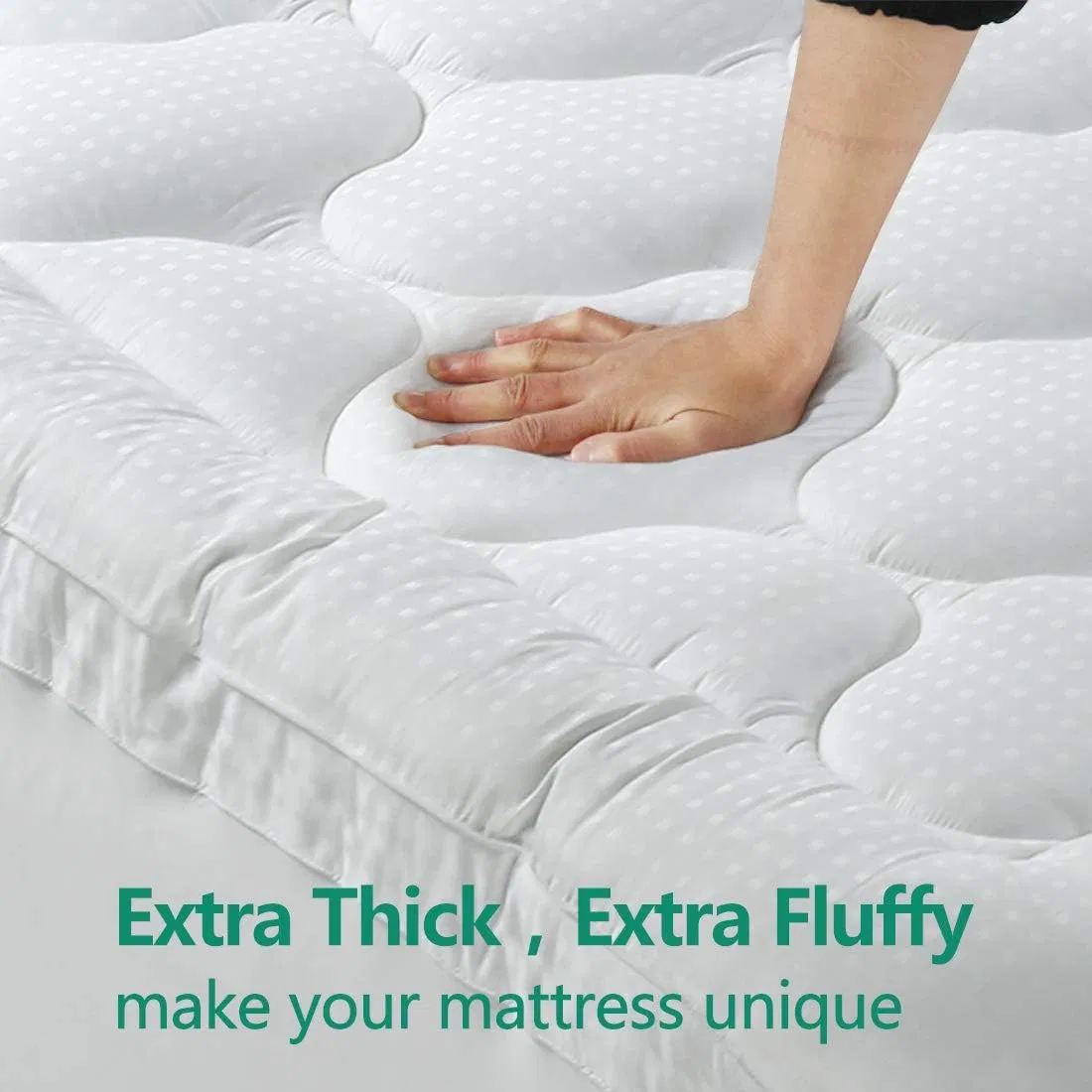 Extra Thick Cooling Mattress Topper Down Alternative Mattress Protector