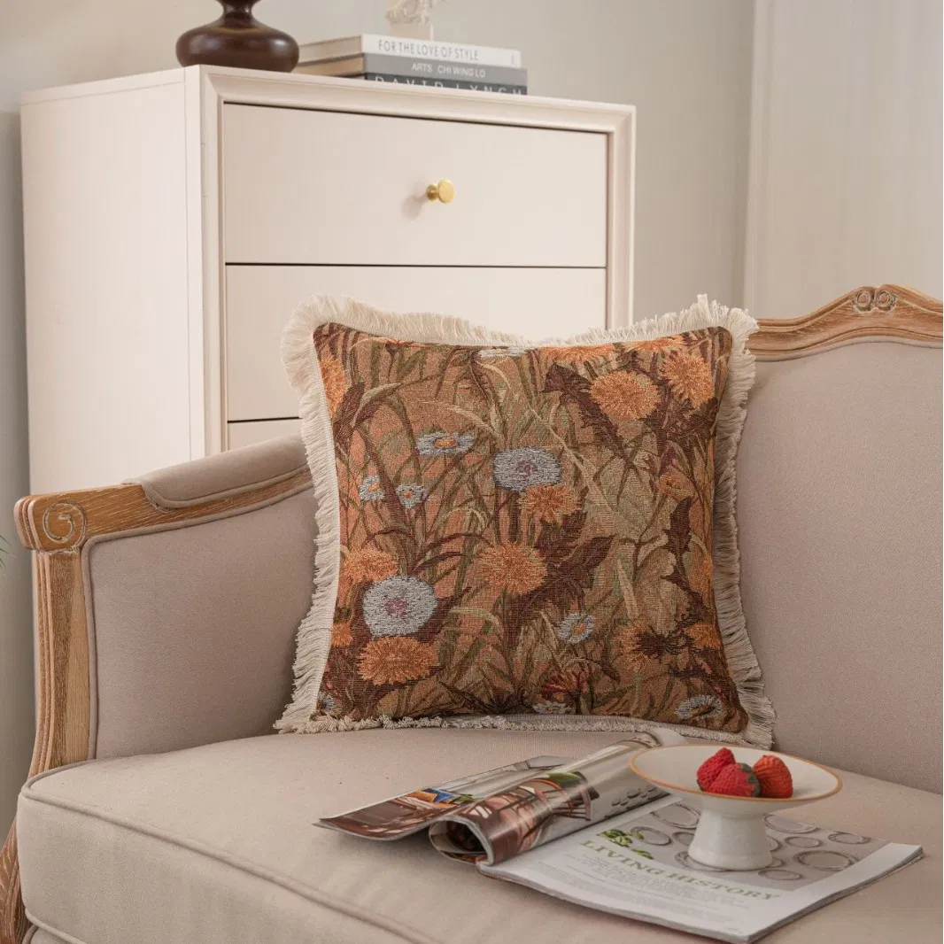 Decorative Throw Pillow Covers Jacquard Pillowcase Cushion Case Square for Couch