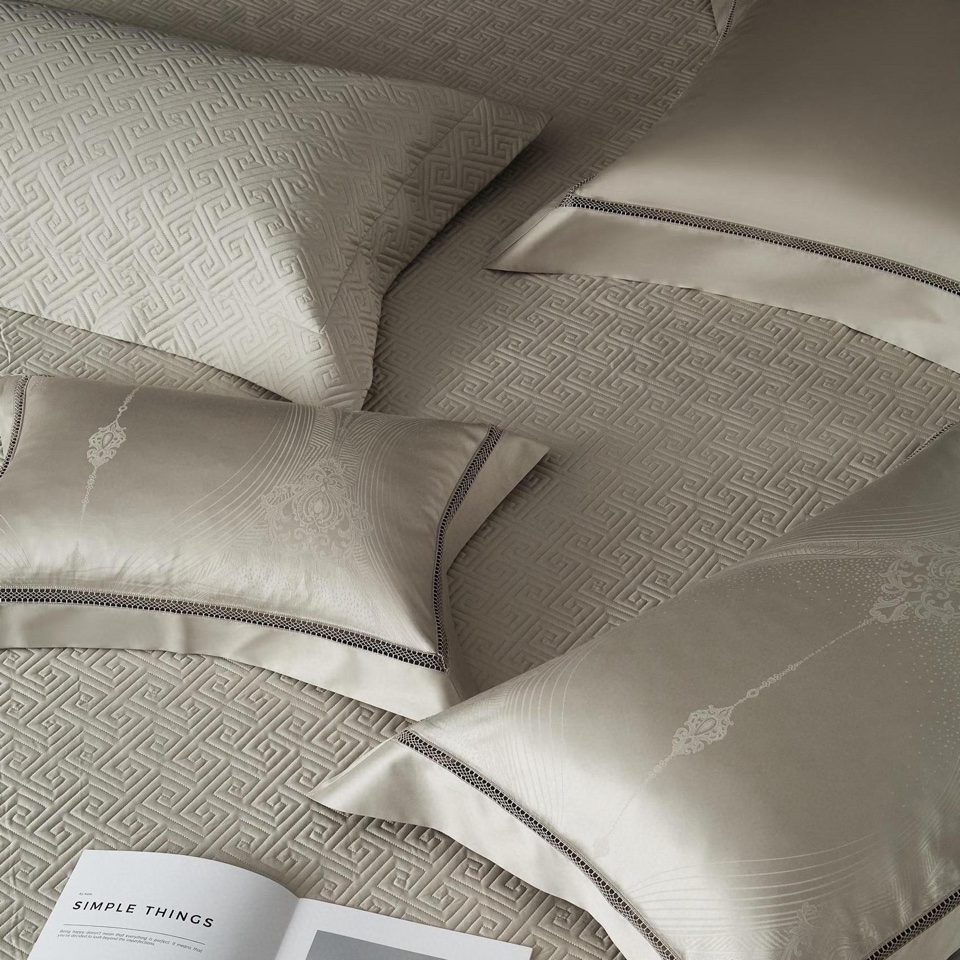 140 Thread Count Long-Staple Cotton Jacquard Four Piece Bed Set Bed Quilt Duvet Cover Bed Sheets Customizable Seven-Piece Bedspread Bedding Set for Home