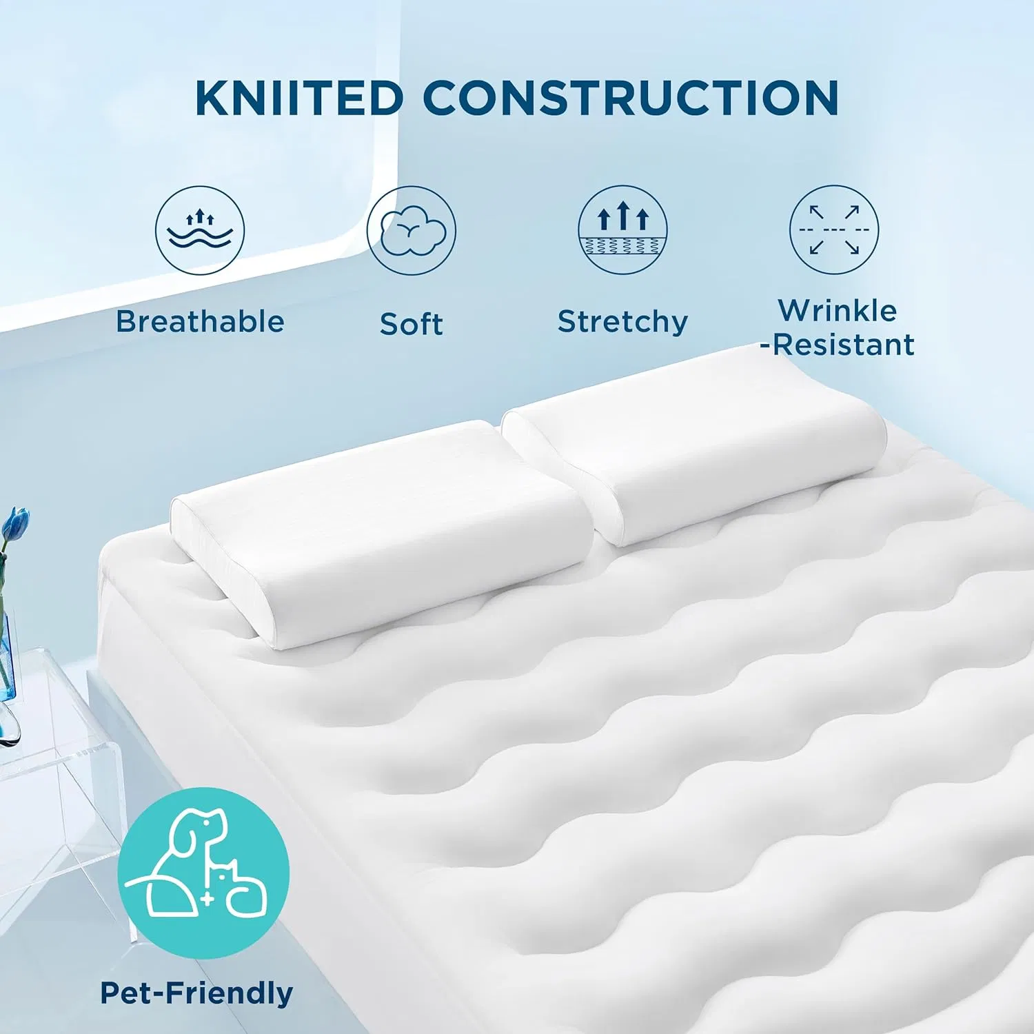 Soft Cooling Mattress Topper with Deep Pocket for Ultimate Comfort