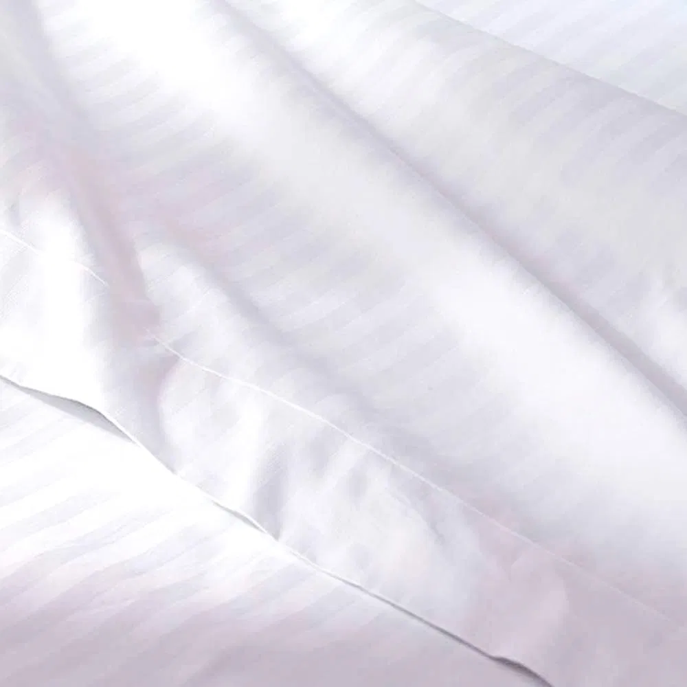 Comfortable Cotton 250tc Stripe Fabric Bedding Set with Flat Sheet and Pillowcase
