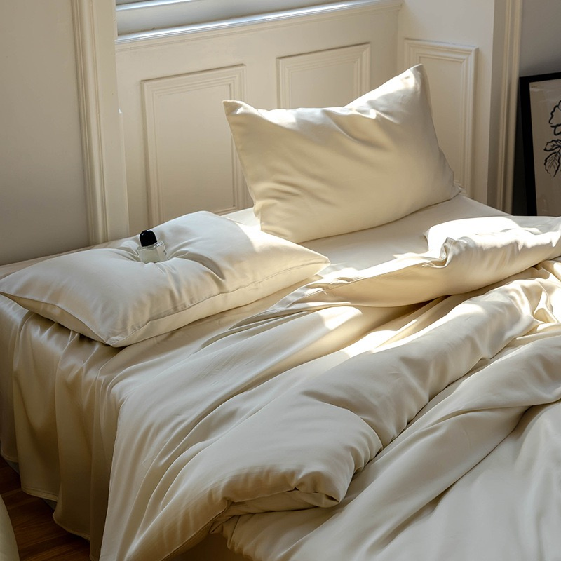 Summer Cooling Tencel Lyocell Bed Sheets Duvet Cover Set Regenerated Cellulose Fiber Home Textile Bedding for Mother and Baby