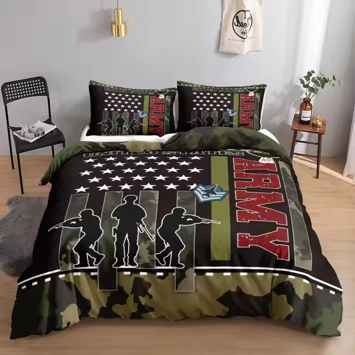 Luxury Brand Washed New Luxury Letter D Bedding Sets Silk-Like European Style Duvet Cover Sets Queen King Size 4-in-1