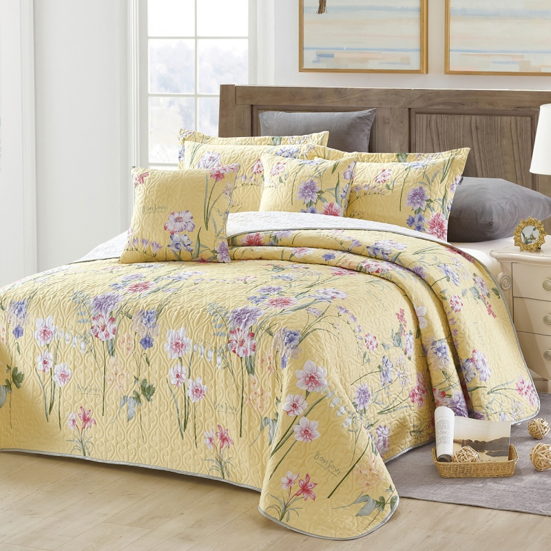 Luxury Bedspread Set Cotton Pillowcase King Size Comforter Quilted Blanket Bed Coverlets Cover Set Quilt Bedspreads 3PCS Set