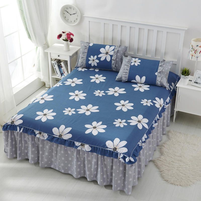 New Design Home Bedroom Bedspread 100% Cotton Soft Non-Slip King Queen Size Bed Cover Bedskirt