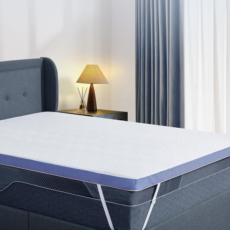Twin Premium Memory Foam Mattress Topper with Advanced Cooling Tech Removable Cover