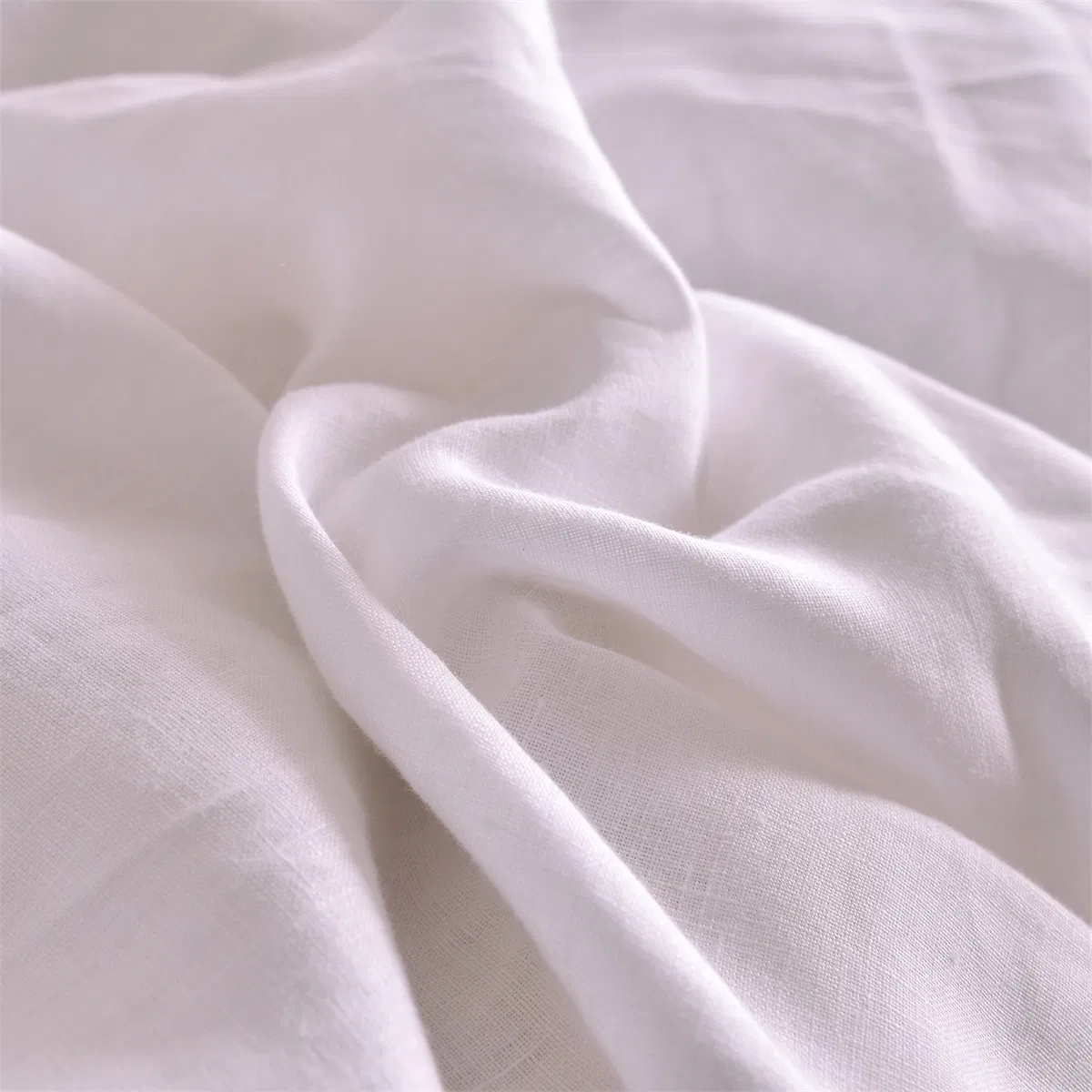 White Color 100% Linen Super Soft Bedding Set
