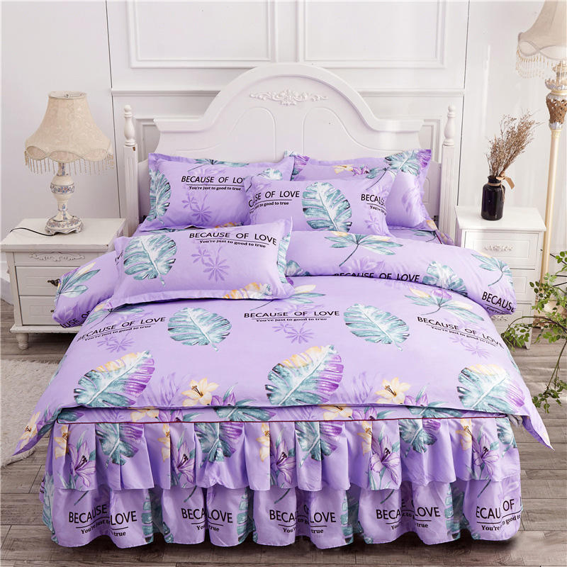 Custom Pattern Design Soft Bedspread Bed Cover Adult Home Polyester Comfortable Bed Skirt
