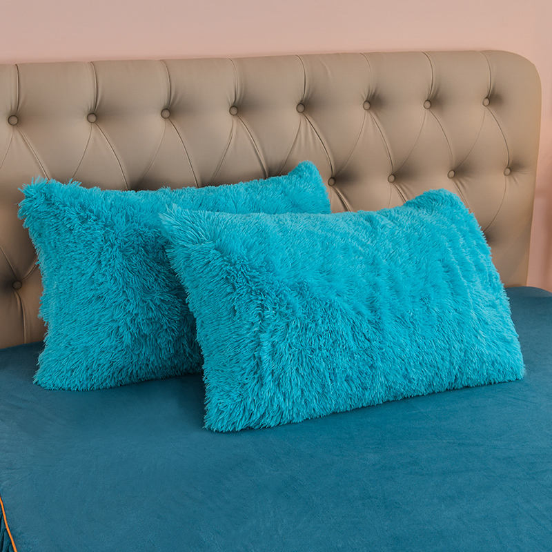 High Quality Winter Warm Fleece Blanket Mink Bedding Set with Pillow Sham Blue Comforter Duvet Cover Home Textile Bed Sheet Bed Linen