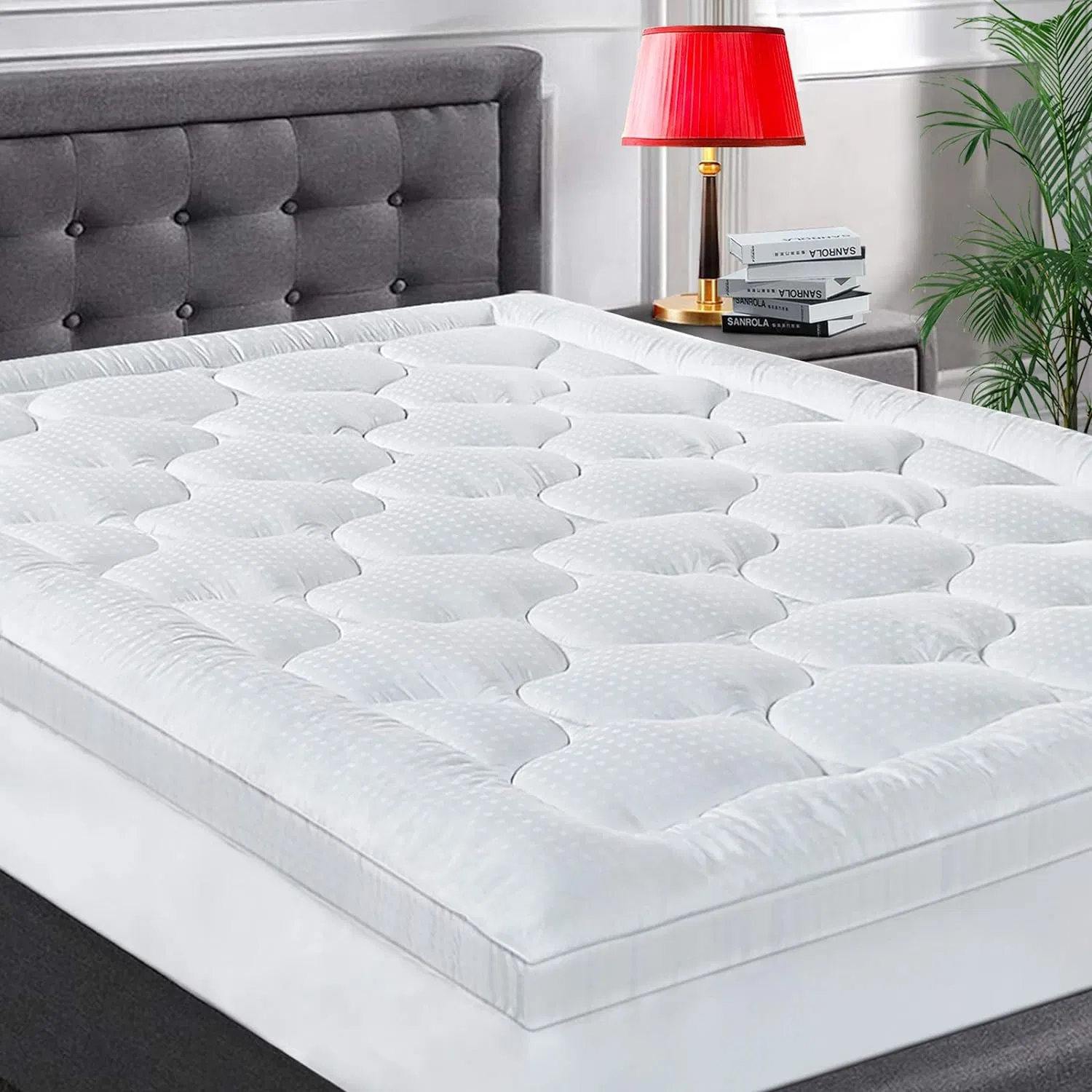 Extra Thick Cooling Mattress Topper Down Alternative Mattress Protector