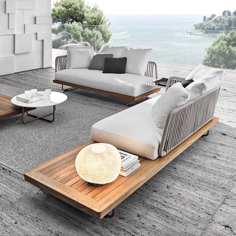 Poolside Outdoor Sofa Set with Waterproof Cushions for Hotel Furniture