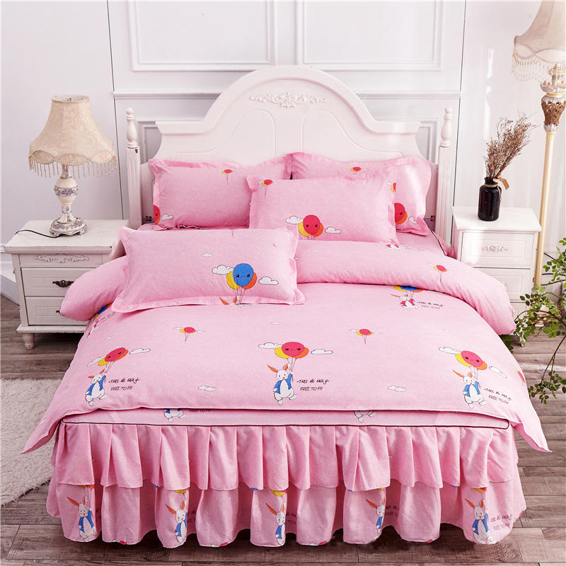 High Quality Luxury Soft Bed Skirt Bed Cover Four Seasons King Queen Size Bedspread Bedsheet