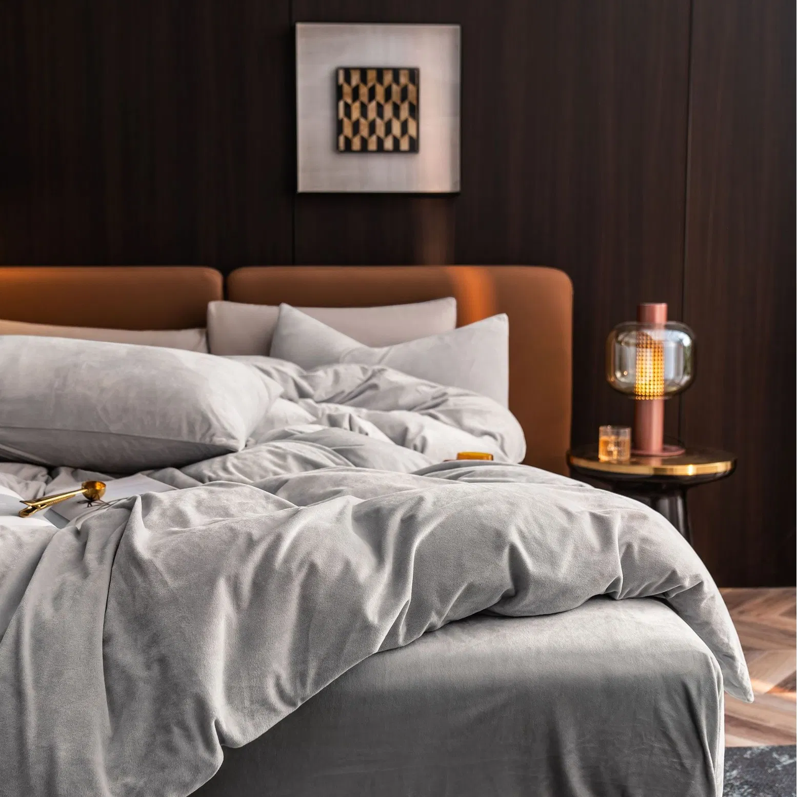 Crystal Velvet Soft Warm Winter Luxury Duvet Cover Set Bedspread Bedding Sheet Custom Wholesale Hotel Bedding Set