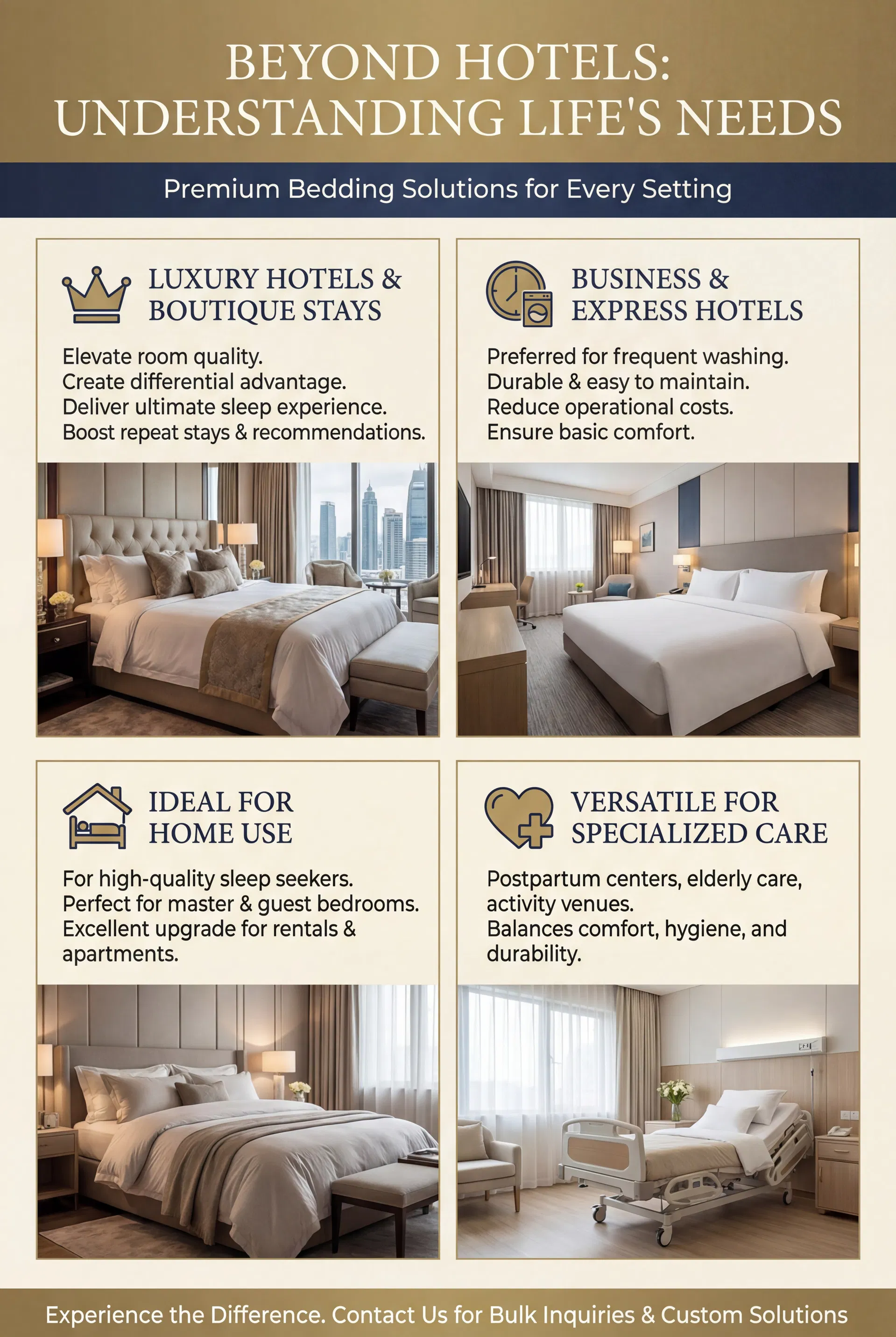 Hotel Bedding Set Display