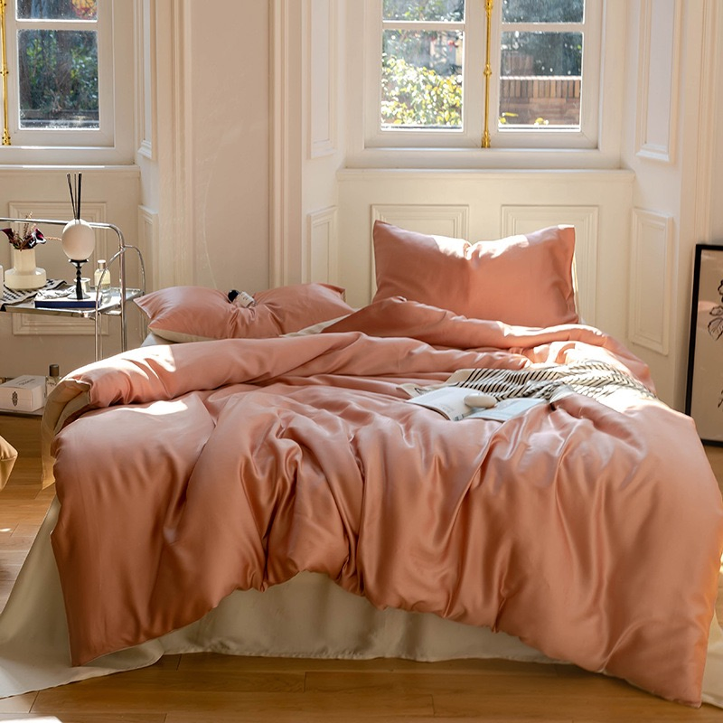 Summer Cooling Tencel Lyocell Bed Sheets Duvet Cover Set Regenerated Cellulose Fiber Home Textile Bedding for Mother and Baby