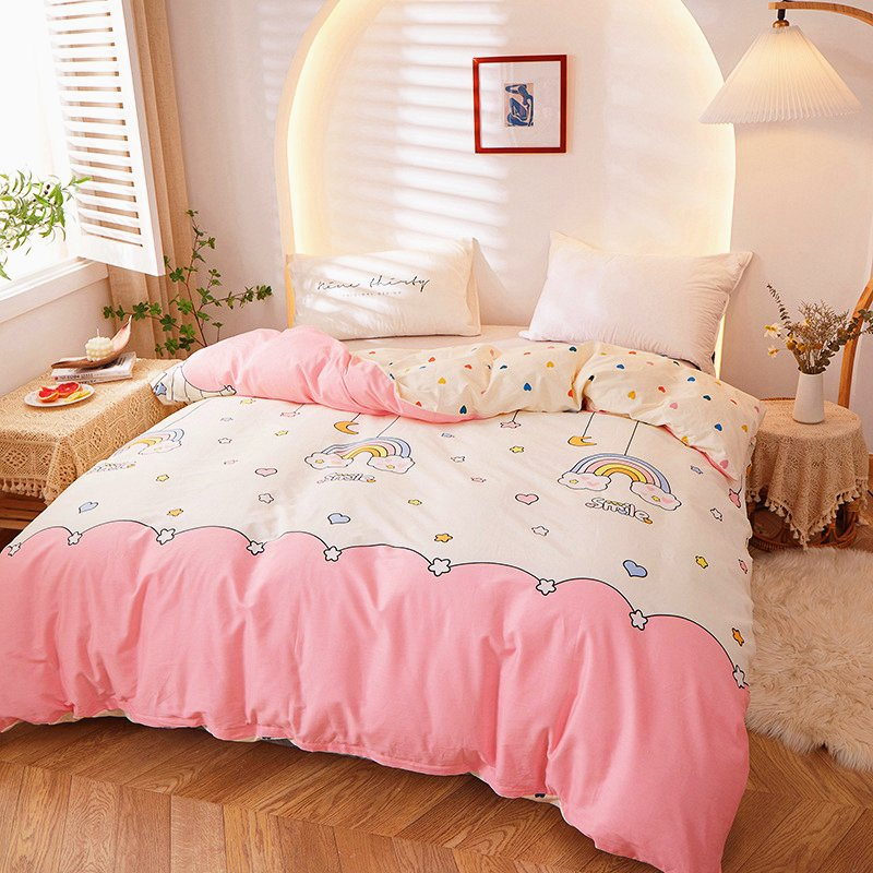 Satin Bedding Set Cotton Duvet Bed Sheet Bedding Set Luxury Pillow Case