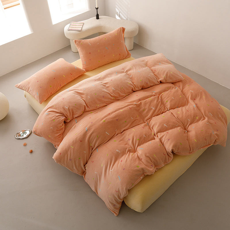 Home Warm Milk Velvet Duvet Cover Set Winter Thicken Queen King Size Quilt Cover Bedding Set