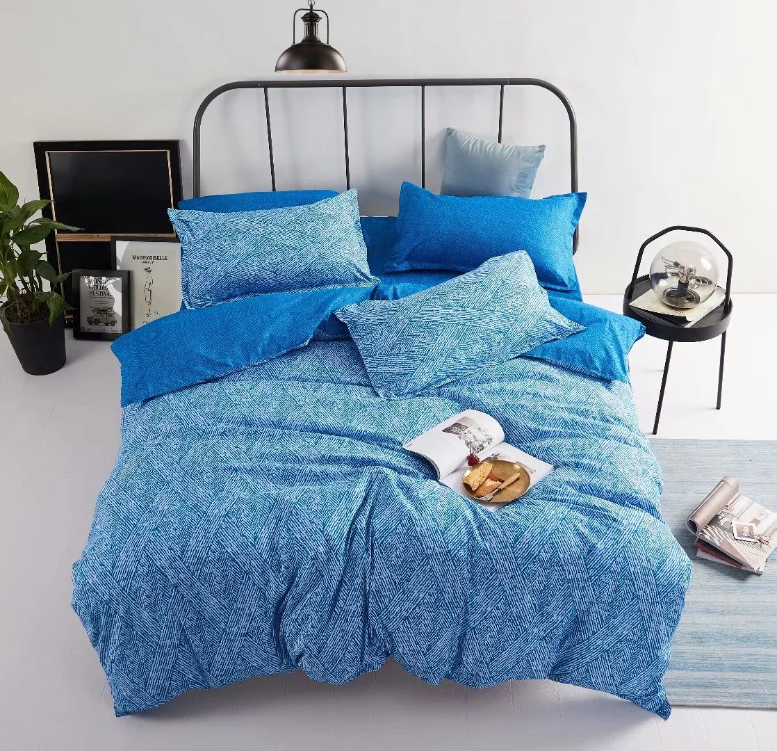 Factory Supply 100% Cotton Comforter Bed Cover Sets Luxury Silk Striped Sheets Bedding Set for Sale
