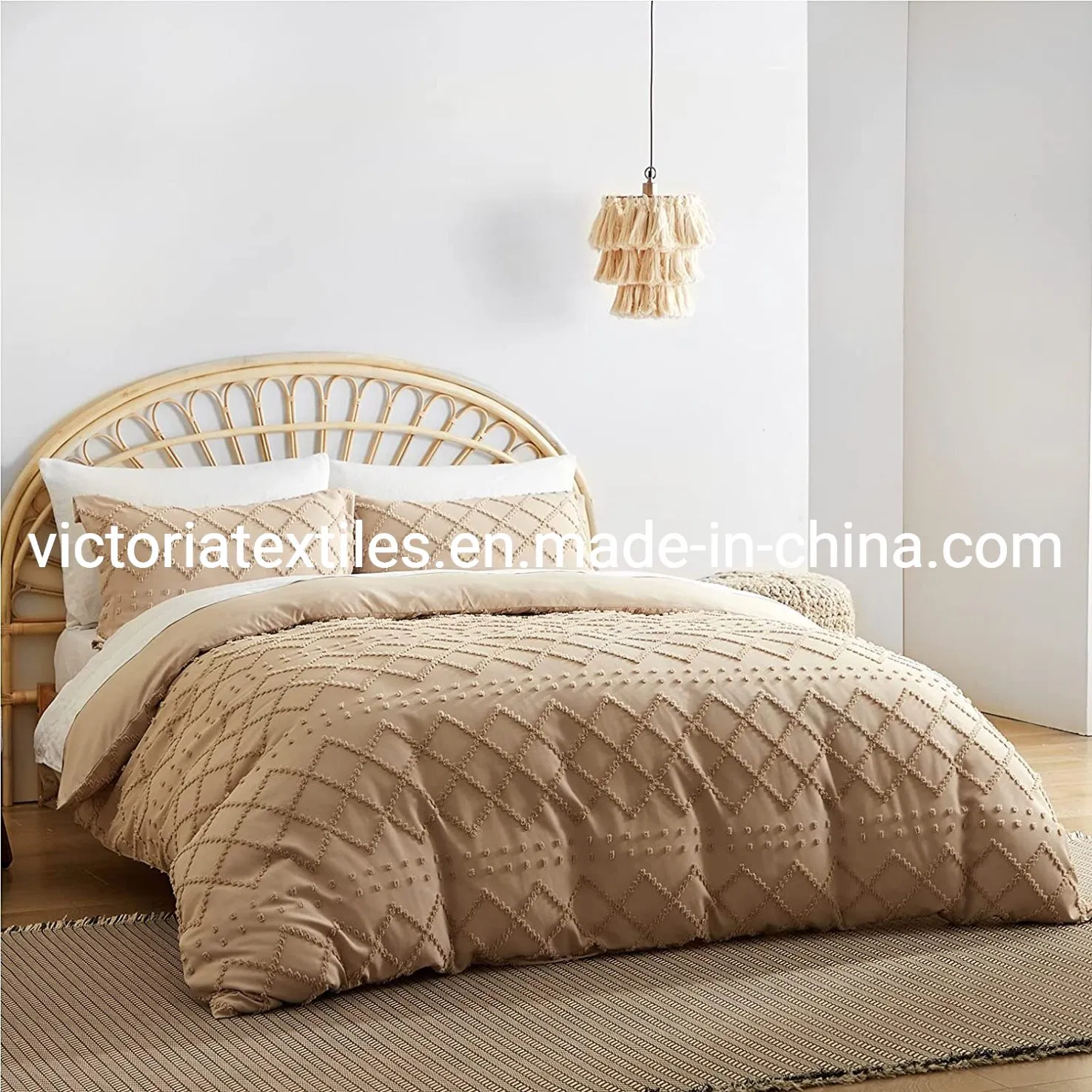 Tufted Comforter Cover Set - 3 Pieces Bed Sheet Set King Size, Soft and Durable Bedding Set