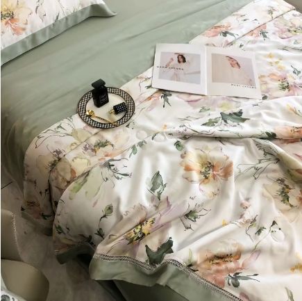 Wholesale Custom Logo 100% Lyocell Silk Hotel Duvet Cover Bedding Sheet Quilt Cover Set