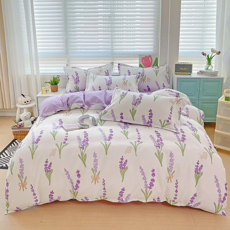 4 Pieces Designer Customized Polyester Home Duvet Cover Sets Bed Sheet Set King Size Bedding Set