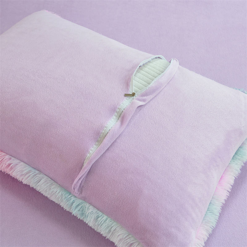 Home Textile Winter Pink Women Duvet Cover Bedsheet High Quality Multicolor Mink Blanket Fleece Tie-Dye Pillow Cover Quilt Comforter Bed Linen Bedding Set