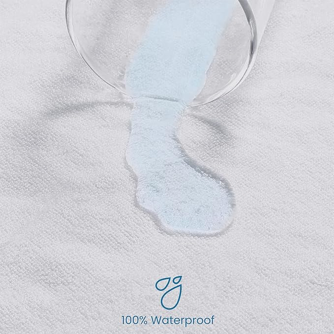 100% Waterproof Mattress Protector-Extra Deep 40cm Stretch Skirt Double Bed--Washable, Anti Allergy