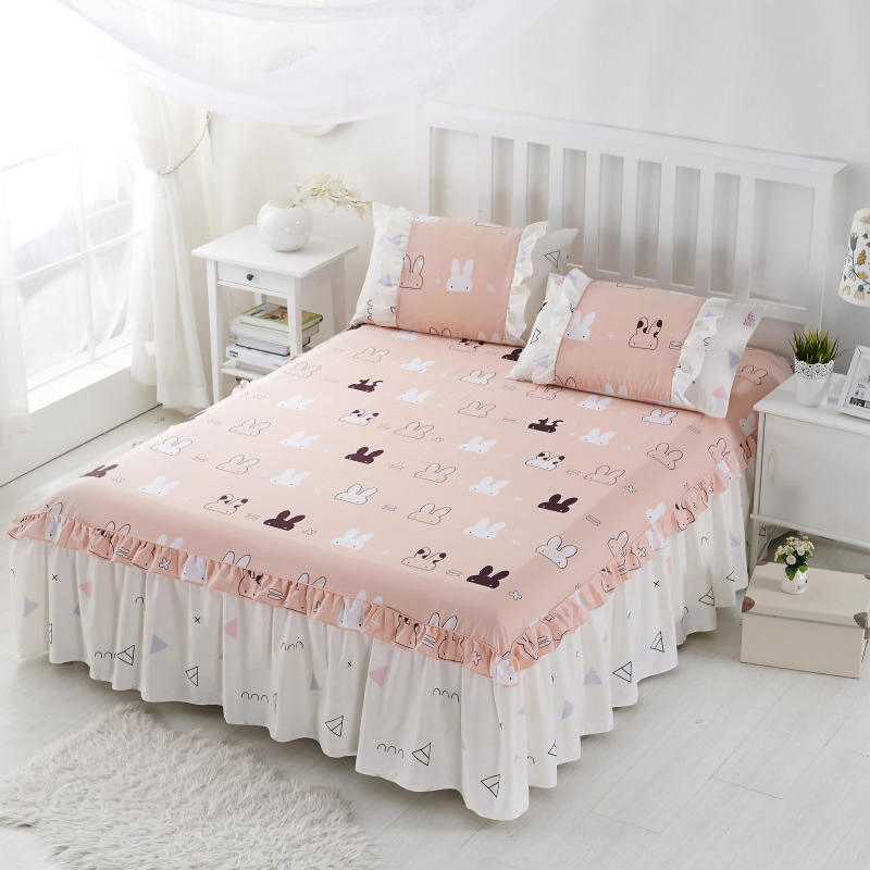 New Design Home Bedroom Bedspread 100% Cotton Soft Non-Slip King Queen Size Bed Cover Bedskirt