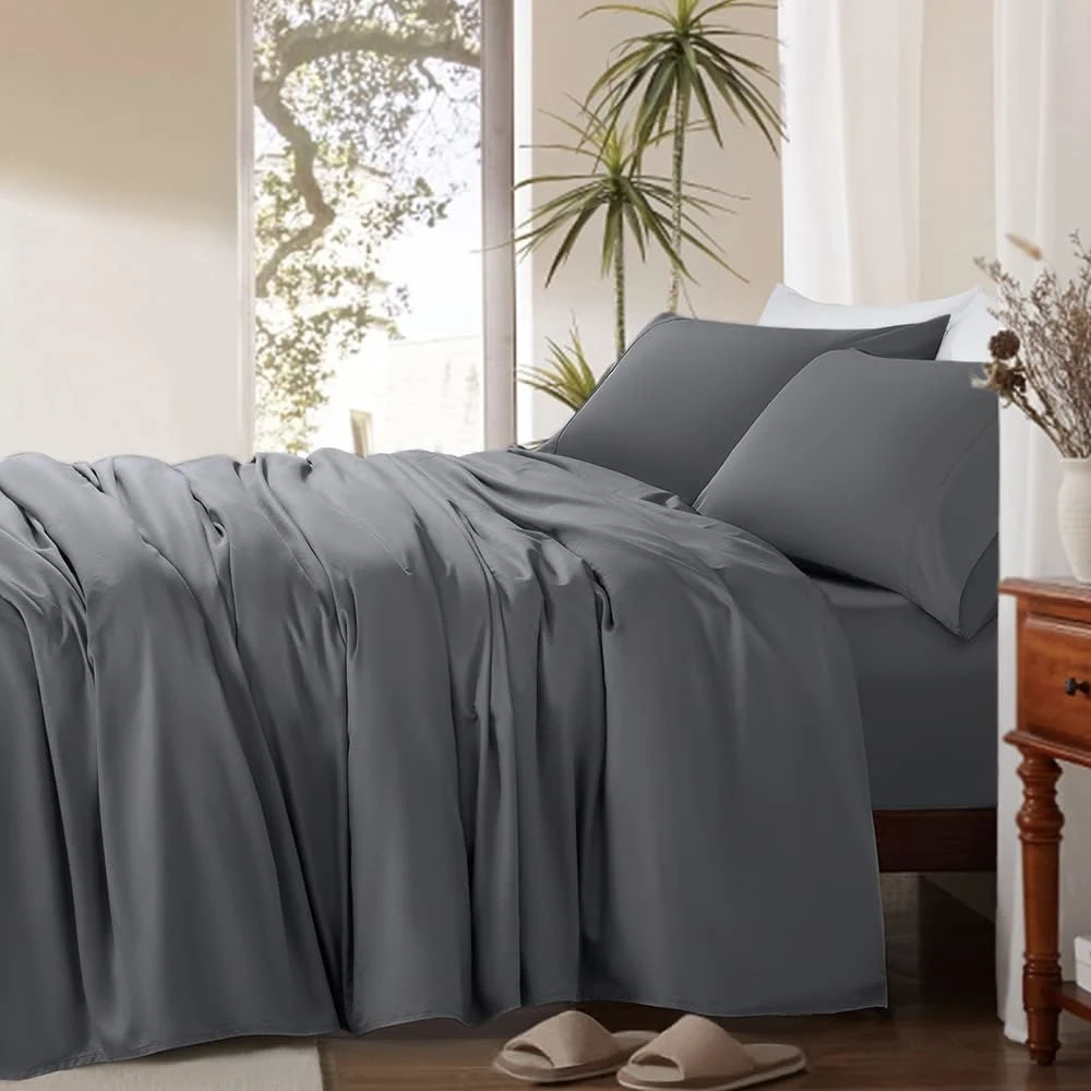 300tc Cotton Queen Bed Sheet Set Bedlinen Pillowcase Duvet Cover Comforter Set King Bedding Set