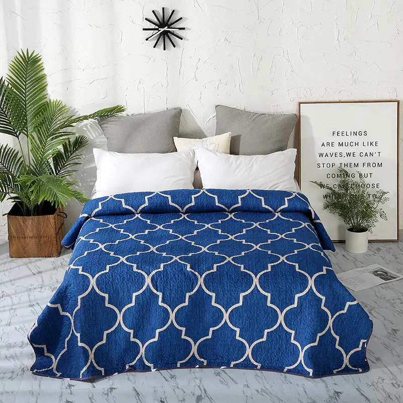 Handmade Patchwork Quilt Set American Stye Bed Cover Set Printed Bedspreads Set Quilt Blanket