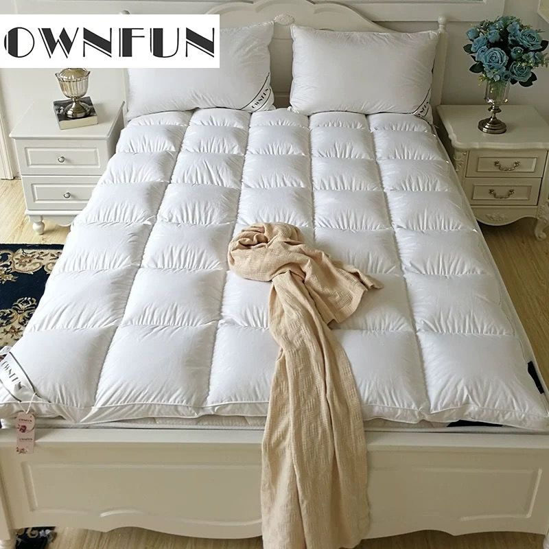 Bulk Wholesale 90/10 Duck Down Feather Mattress Topper Fill Power 650+ RDS Certified Hotel Luxury Plush Top Pad for Bed OEM/ODM Supported Flexible MOQ
