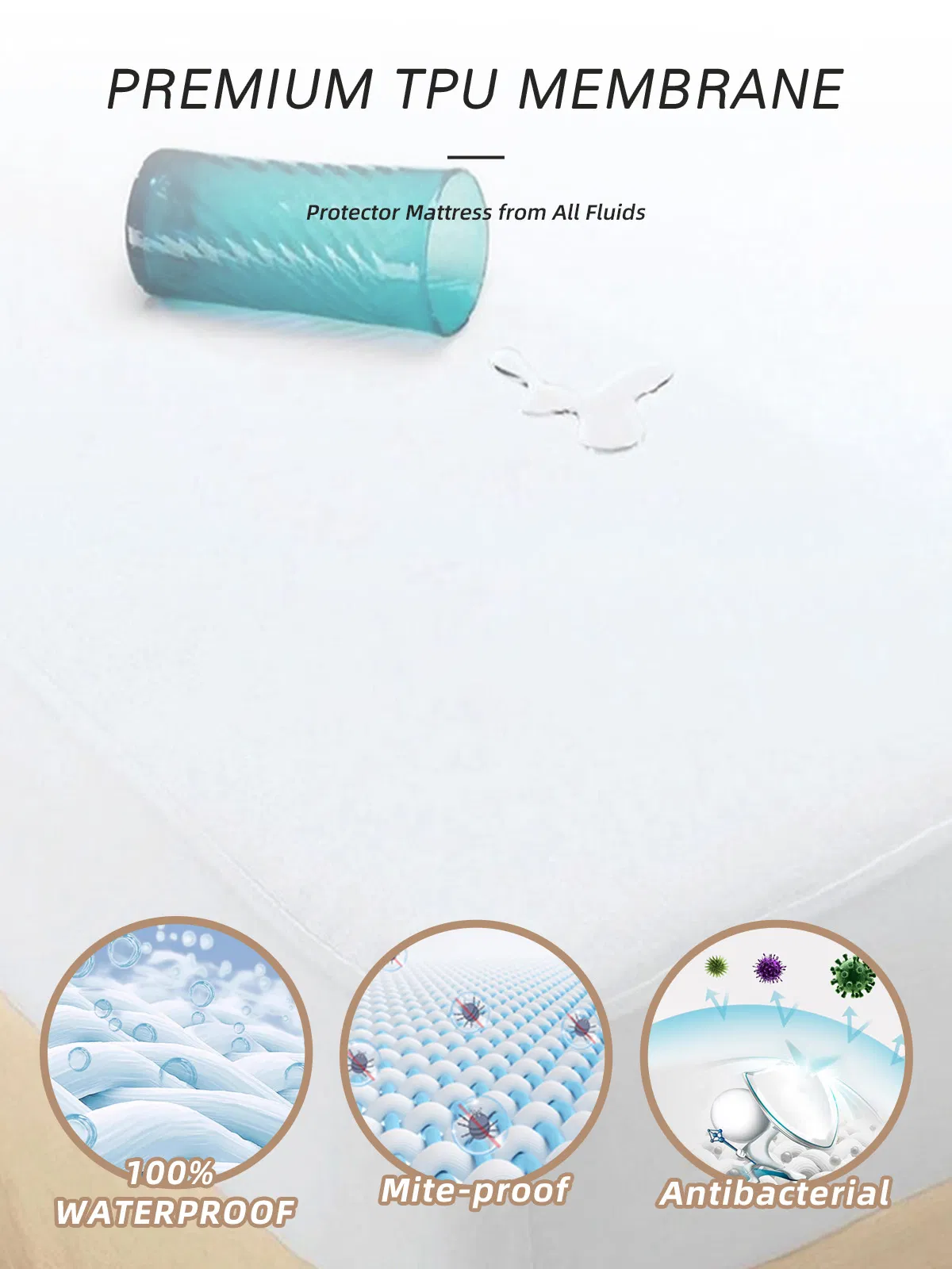 Bed Bug Knitted Soft Dust Mite Mattress Protector