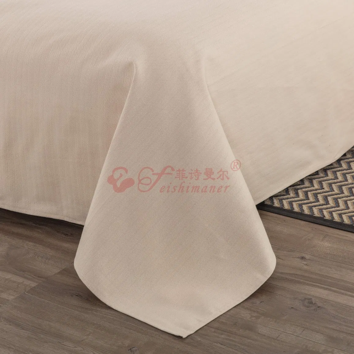 Not Easy to Pilling Breathable Cooling Cotton Hemp Simple Color Bedding 3-Piece Set