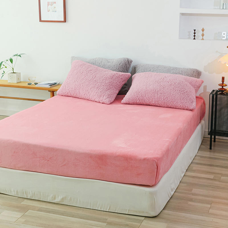Winter Cashmere Bedding Sets Coral Fleece Flannel Bedding Pure Thickened Villi Quilt Cover Bed Sheet