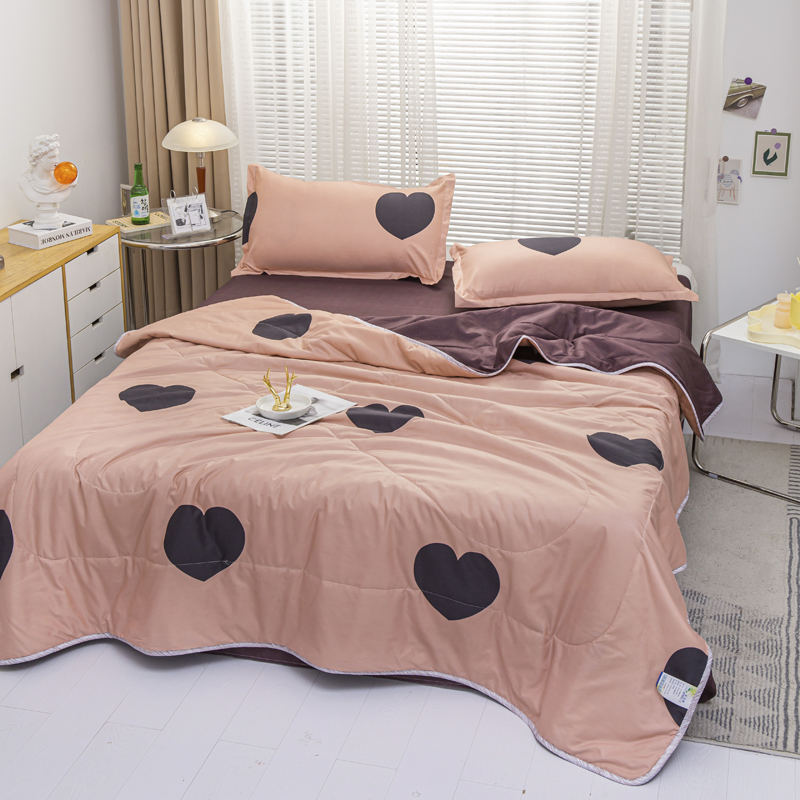 Microfiber Comforter Set Air Conditioning Cushion Bed Sheet Bedding Quilted Summer Poly Fiber Quilt Filling Blanket Printed Quilts