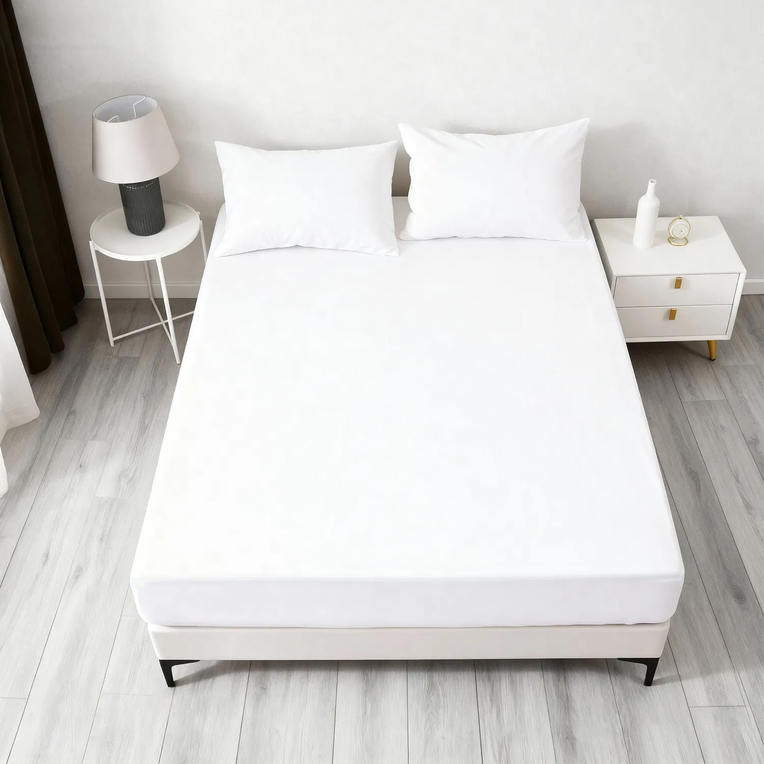 100% Waterproof Mattress Protector-Extra Deep 40 Cm Stretch Skirt-Washable, Anti Allergy