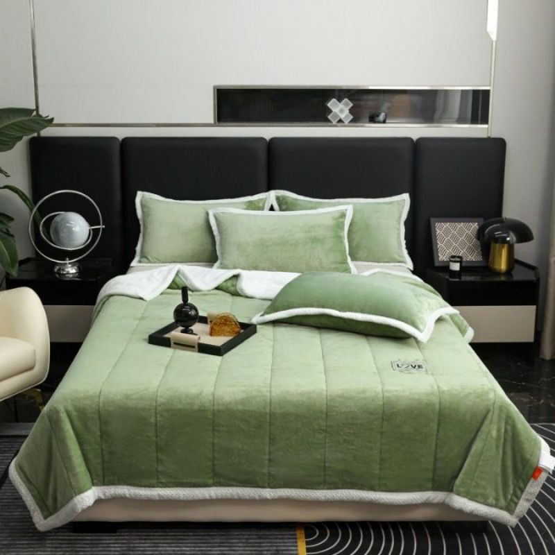 Blue Warm Home Textile Winter Microfiber Bed Linen Flat Sheets Pillowcases Queen King Size Coverlets Comforter Duvet Cover Bed Sheet Bedroom Bedding Set