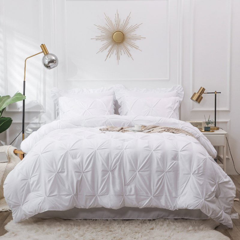 Bedding Set White 8PCS Queen Size Bedding Linen